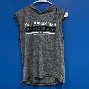 Gray Sleeveless Outer Banks Hoodie